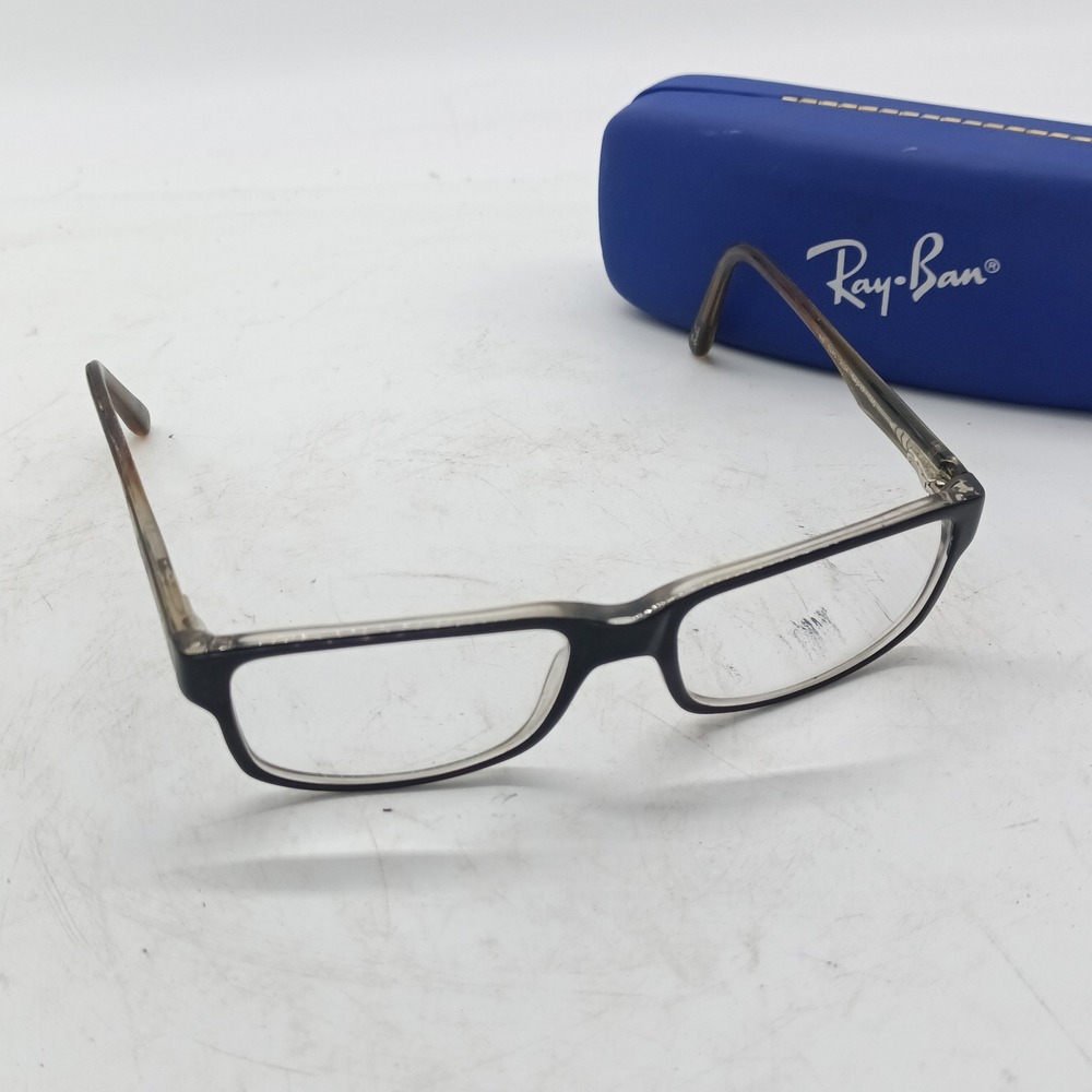 Ray-Ban RB 5245 2034 Black Clear Rectangular Eyeglass Frames with Case b3